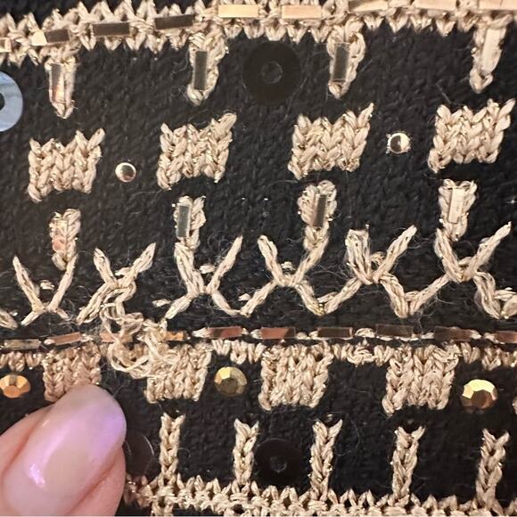 St. John Evening Gold and Black Embroidered Jacket Size Small - Picture 8 of 9